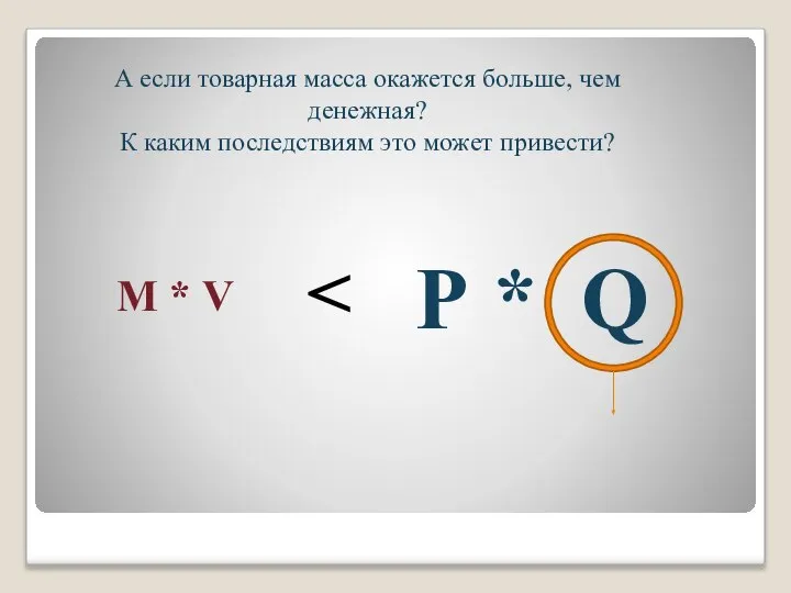 А если товарная масса окажется больше, чем денежная? К каким последствиям