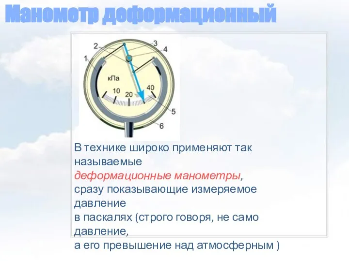 Манометр деформационный В технике широко применяют так называемые деформационные манометры, сразу