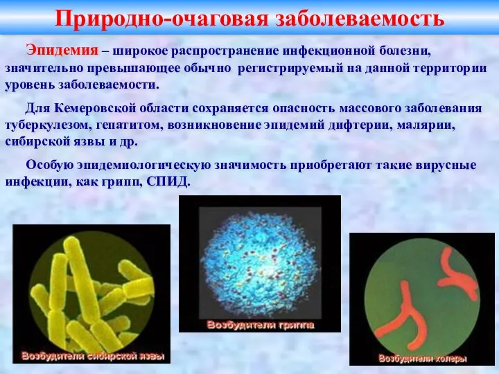 Природно-очаговая заболеваемость Эпидемия – широкое распространение инфекционной болезни, значительно превышающее обычно