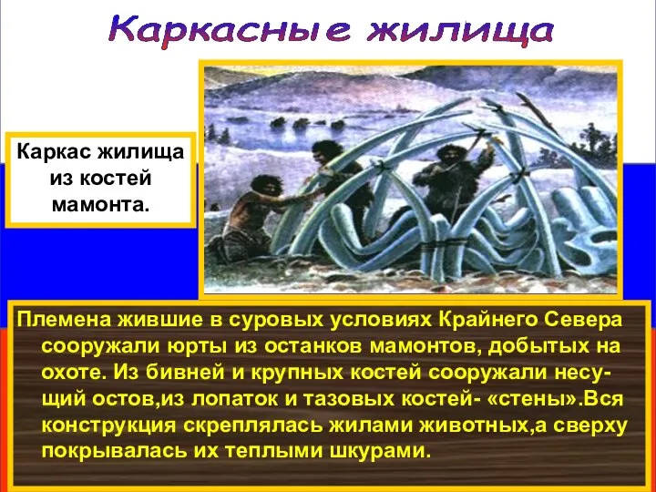 Племена жившие в суровых условиях Крайнего Севера сооружали юрты из останков