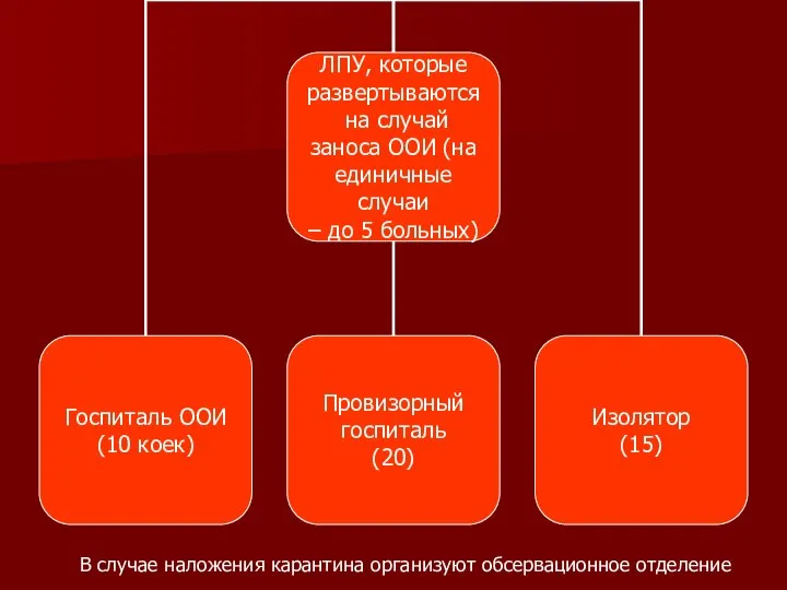 В случае наложения карантина организуют обсервационное отделение