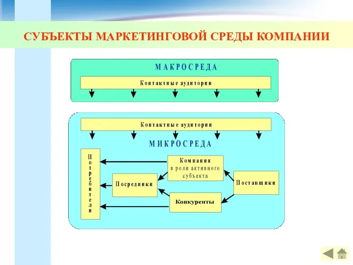 СУБЪЕКТЫ МАРКЕТИНГОВОЙ СРЕДЫ КОМПАНИИ