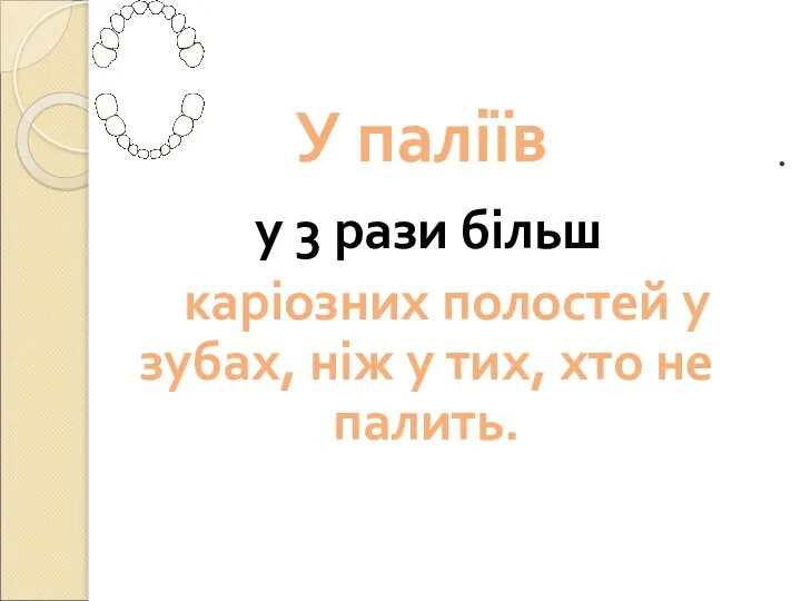 . У паліїв у 3 рази більш каріозних полостей у зубах,