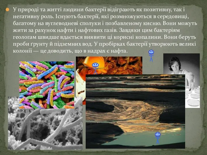 У природі та житті людини бактерії відіграють як позитивну, так і