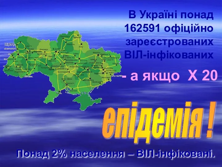 епідемія ! В Україні понад 162591 офіційно зареєстрованих ВІЛ-інфікованих Понад 2%