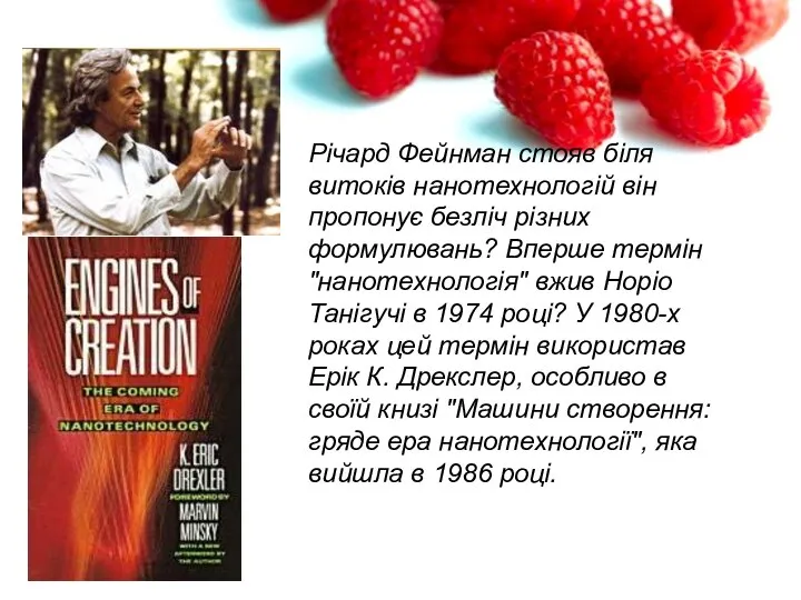 Річард Фейнман стояв біля витоків нанотехнологій він пропонує безліч різних формулювань?