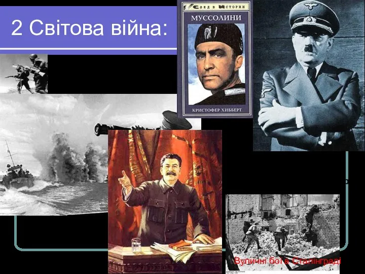 2 Світова війна: Адольф Гитлер Adolf Hitler (Шикльгрубер - Schicklgruber) 1889–1945 Вуличні бої в Сталінграді