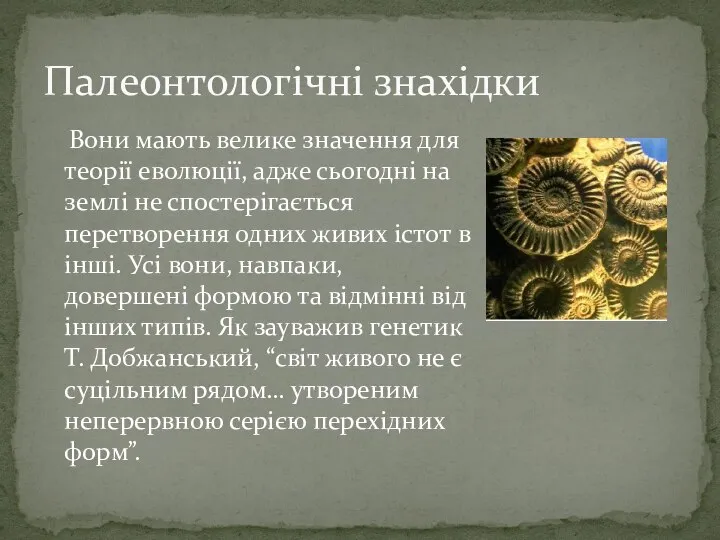 Вони мають велике значення для теорії еволюції, адже сьогодні на землі