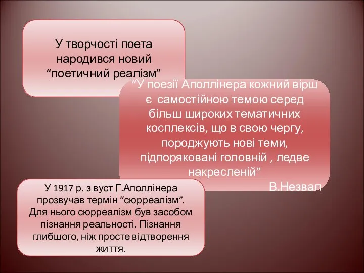 У творчості поета народився новий “поетичний реалізм” “У поезії Аполлінера кожний