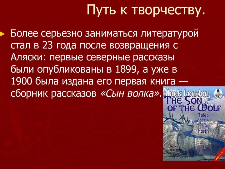 Путь к творчеству. Более серьезно заниматься литературой стал в 23 года