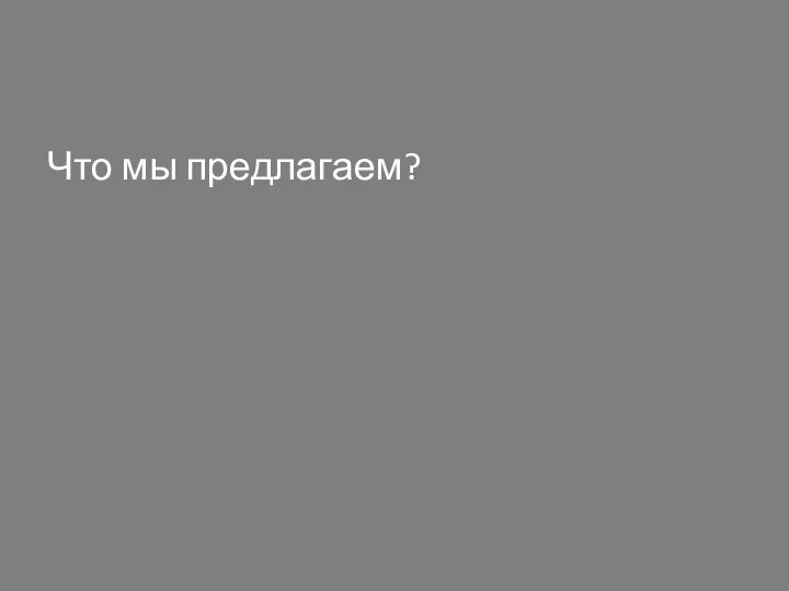 Что мы предлагаем?