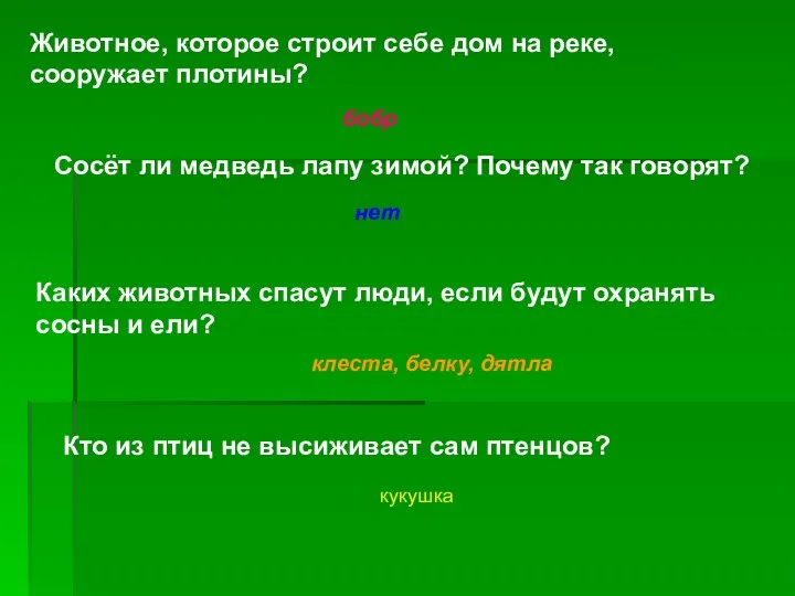 Кто из птиц не высиживает сам птенцов? Животное, которое строит себе