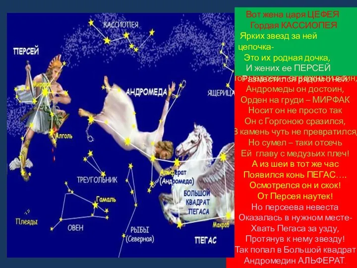 Тот Персей – отважный воин, Андромеды он достоин, Орден на груди