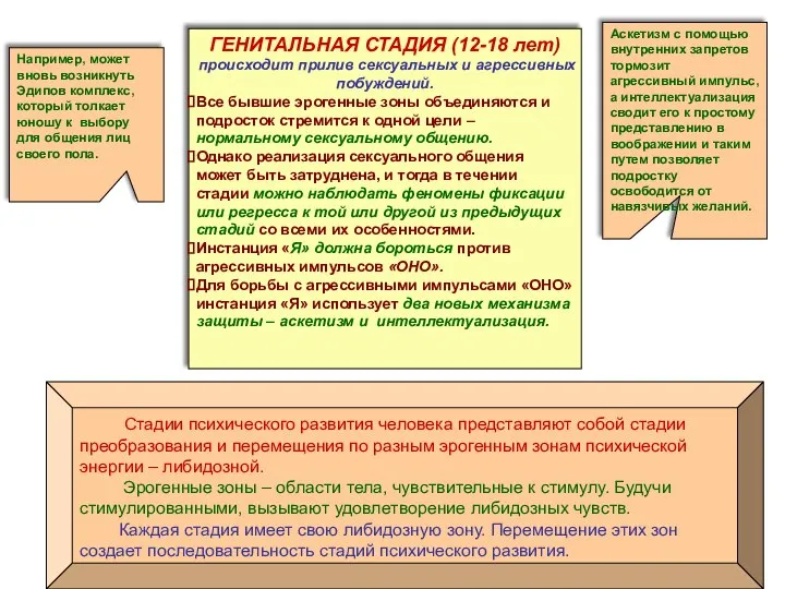 Стадии психического развития человека представляют собой стадии преобразования и перемещения по