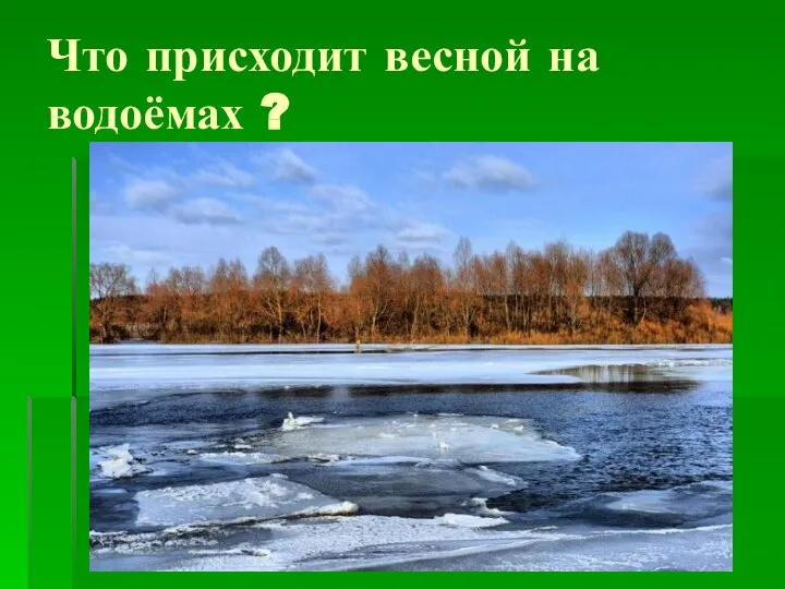 Что присходит весной на водоёмах ?