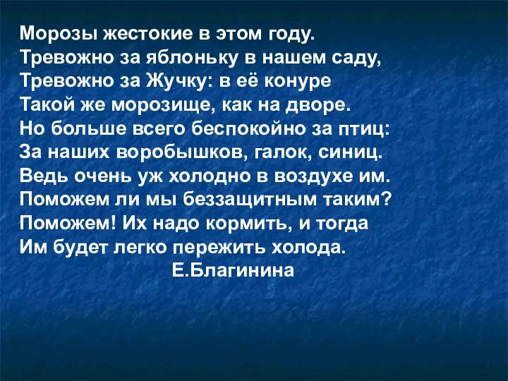 Морозы жестокие в этом году. Тревожно за яблоньку в нашем саду,