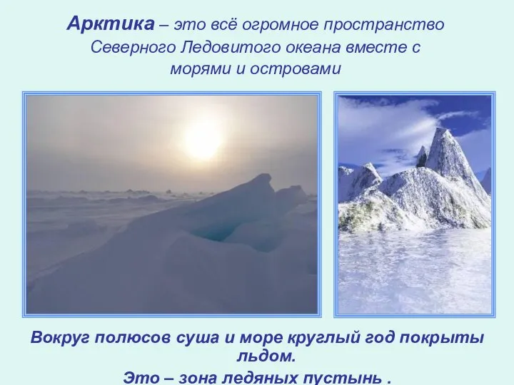 Арктика – это всё огромное пространство Северного Ледовитого океана вместе с