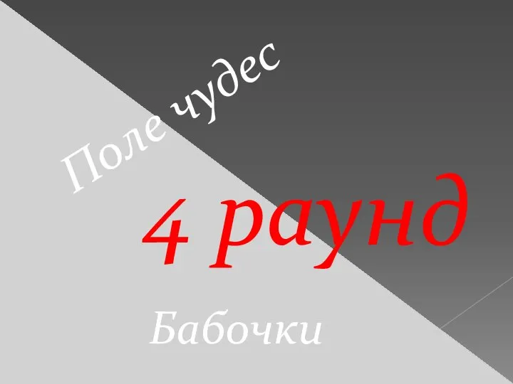 4 раунд Поле чудес Бабочки