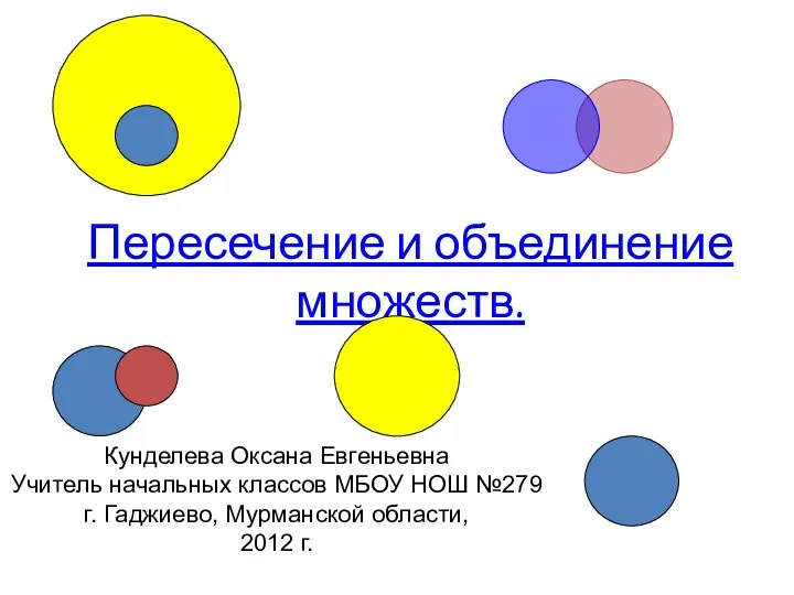 Пересечение и объединение множеств.