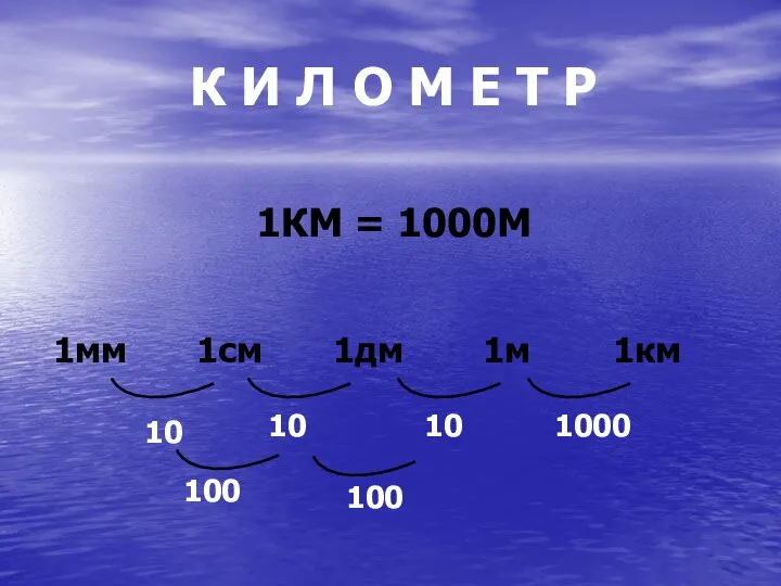 К И Л О М Е Т Р 1КМ = 1000М