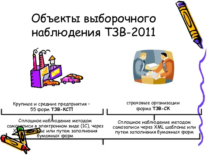 Объекты выборочного наблюдения ТЗВ-2011 Крупные и средние предприятия – 55 форм