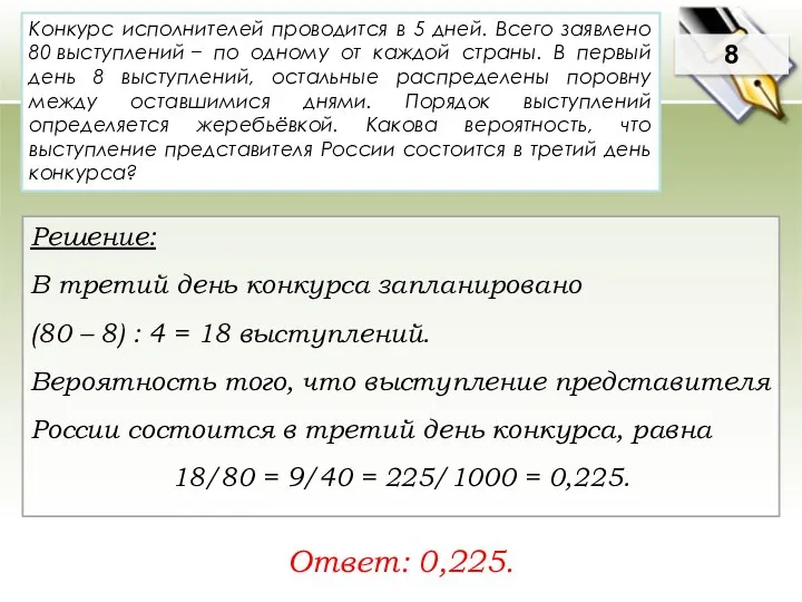 Конкурс исполнителей проводится в 5 дней. Всего заявлено 80 выступлений −