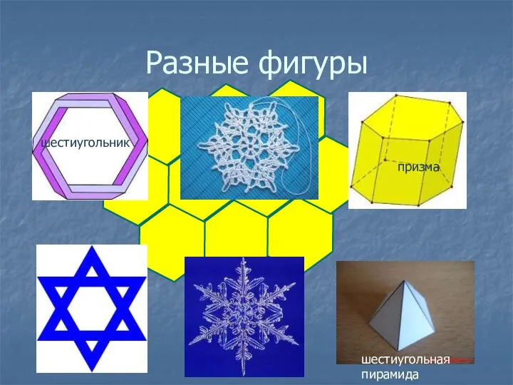 Разные фигуры шестиугольник призма шестиугольная пирамида