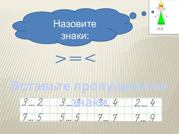 Назовите знаки: Вставьте пропущенные знаки