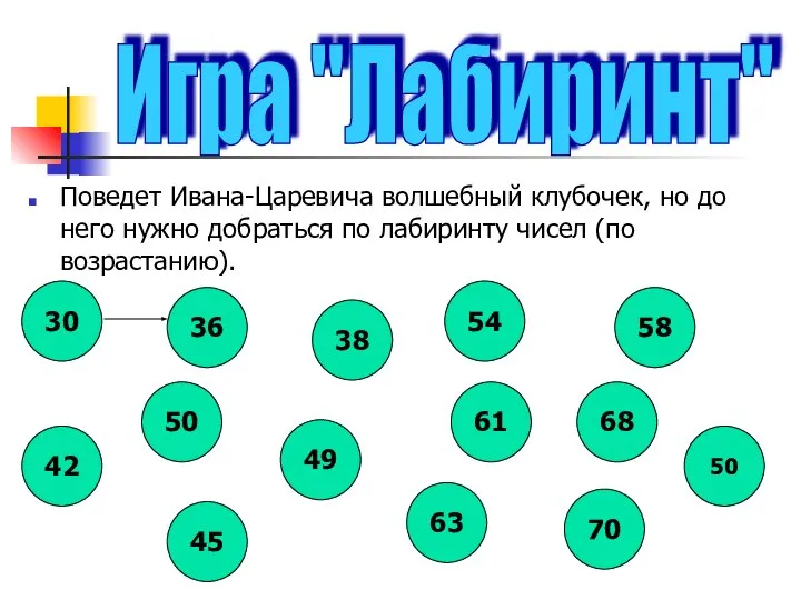 Поведет Ивана-Царевича волшебный клубочек, но до него нужно добраться по лабиринту