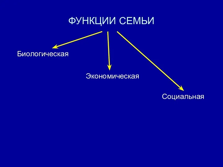 ФУНКЦИИ СЕМЬИ Биологическая Экономическая Социальная