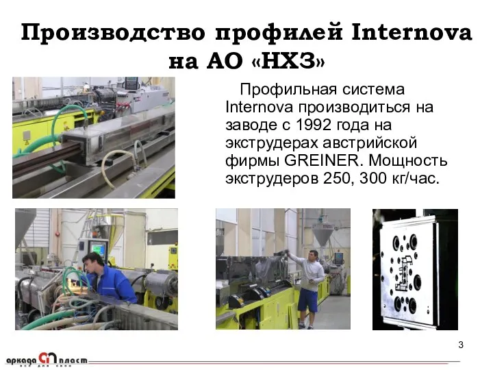 Производство профилей Internova на АО «НХЗ» Профильная система Internova производиться на