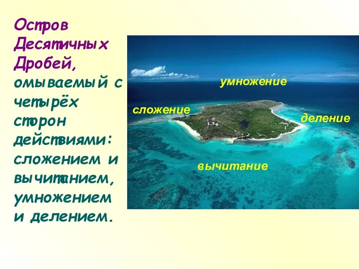 Остров Десятичных Дробей, омываемый с четырёх сторон действиями: сложением и вычитанием,