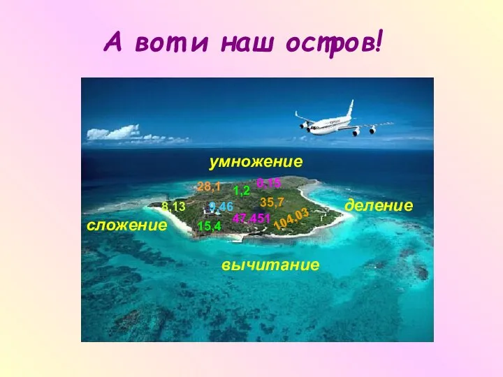 А вот и наш остров! 0,15 1,2 8,13 15,4 9,46 28,1