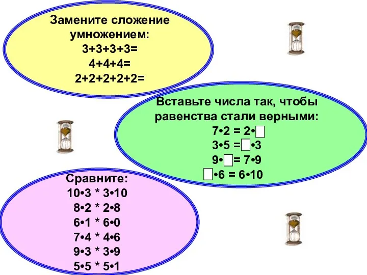 Вставьте числа так, чтобы равенства стали верными: 7•2 = 2• .