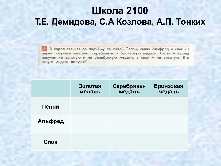 Школа 2100 Т.Е. Демидова, С.А Козлова, А.П. Тонких