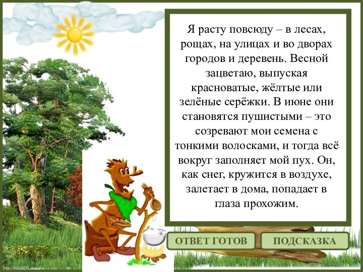 http://linda6035.ucoz.ru/ Я расту повсюду – в лесах, рощах, на улицах и