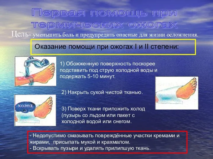 Цель- уменьшить боль и предупредить опасные для жизни осложнения. Оказание помощи