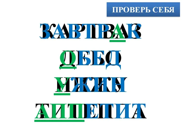 ПРОВЕРЬ СЕБЯ КАРТВАЗ ДЕБО НИЖУ ТИТЕППА ЗАВТРАК ОБЕД УЖИН АППЕТИТ