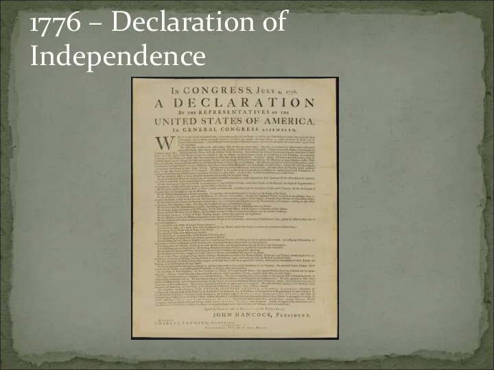 1776 – Declaration of Independence