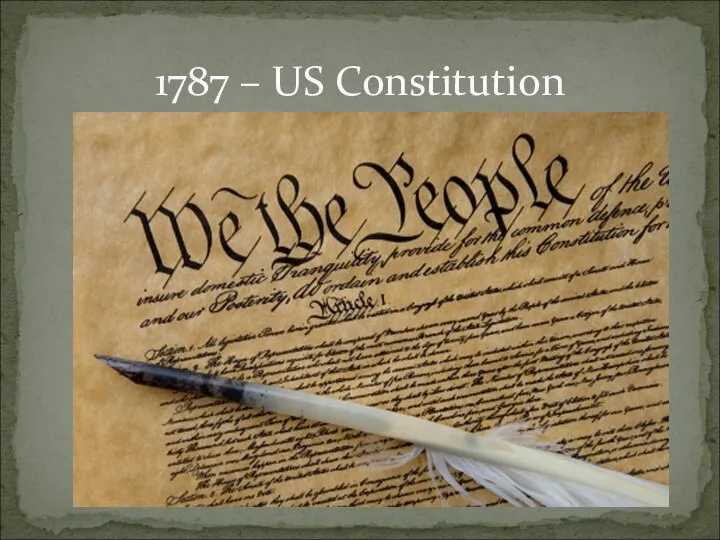 1787 – US Constitution