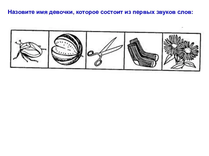 Назовите имя девочки, которое состоит из первых звуков слов: