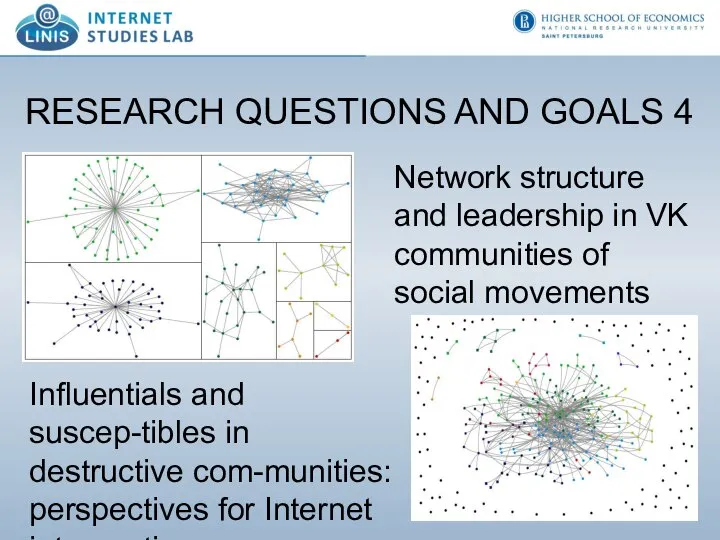 RESEARCH QUESTIONS AND GOALS 4 Network structure and leadership in VK