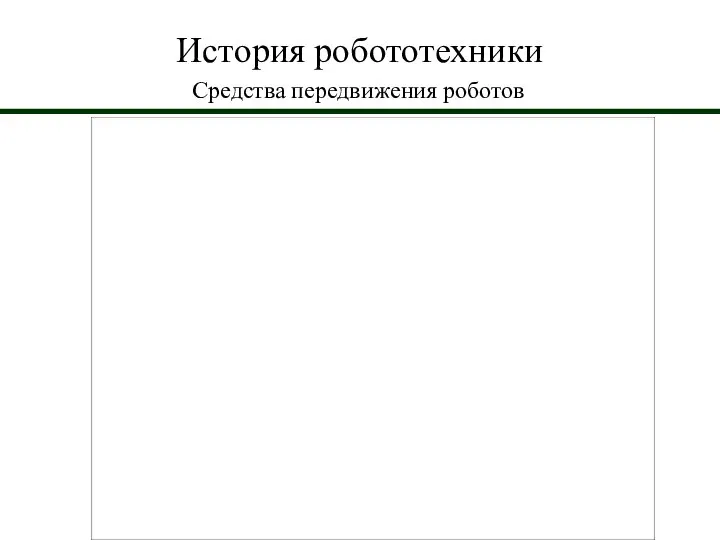 История робототехники Средства передвижения роботов