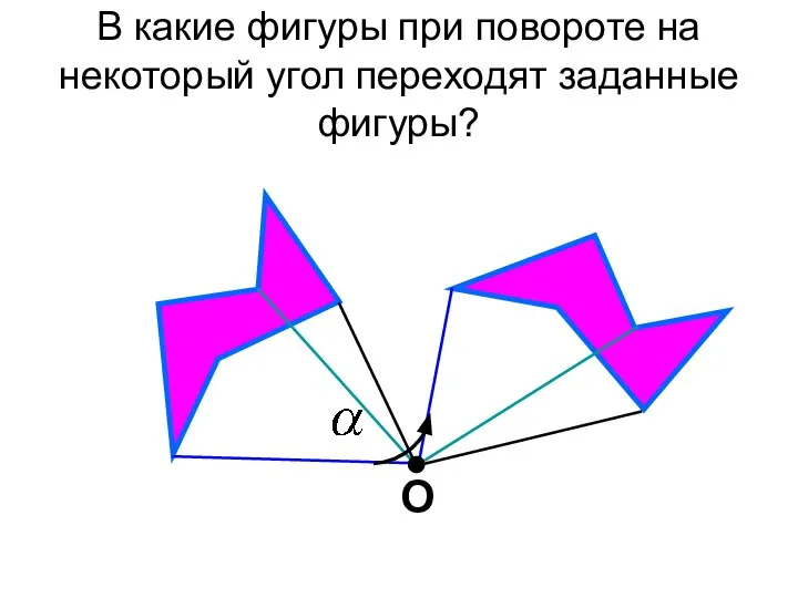 О В какие фигуры при повороте на некоторый угол переходят заданные фигуры?