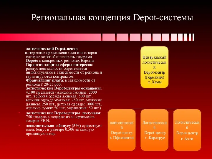 Региональная концепция Depot-системы логистический Depot-центр интересное предложение для инвесторов которые хотят