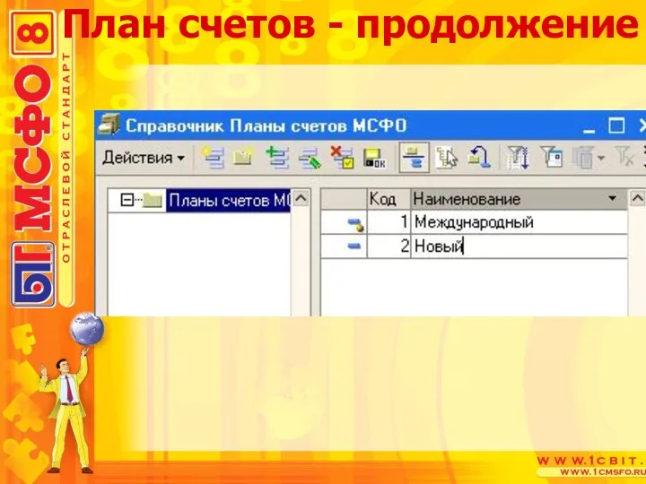 План счетов - продолжение