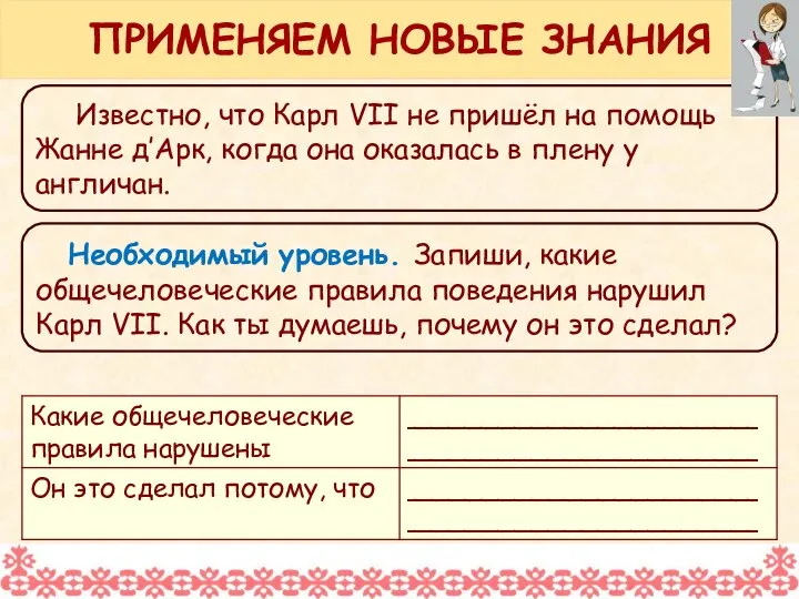 Известно, что Карл VII не пришёл на помощь Жанне д’Арк, когда