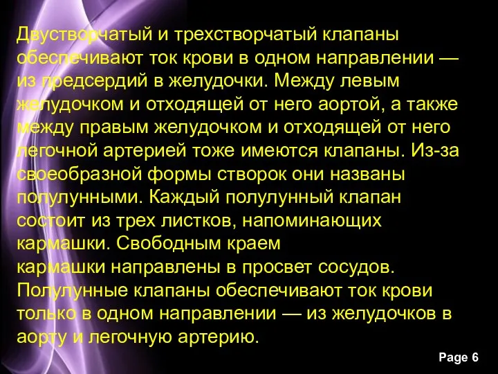 Двустворчатый и трехстворчатый клапаны обеспечивают ток крови в одном направлении —