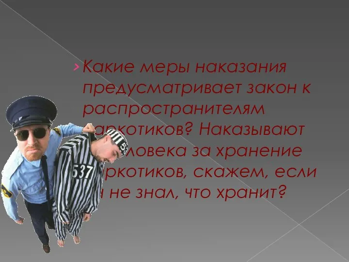 Какие меры наказания предусматривает закон к распространителям наркотиков? Наказывают ли человека