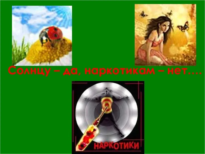 Солнцу – да, наркотикам – нет….